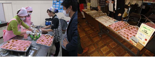 白子町生涯学習フェスティバル(3月12日)での試食の様子