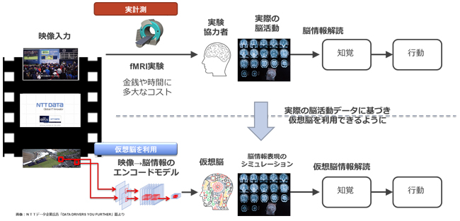 図 7　NTTデータとNICT・CiNetによるエンコードモデルを利用した仮想脳