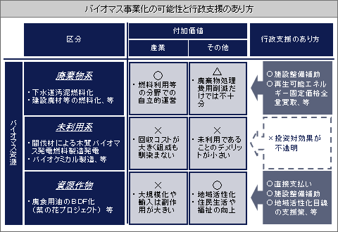 図（バイオマス事業化の可能性と行政支援のあり方
）